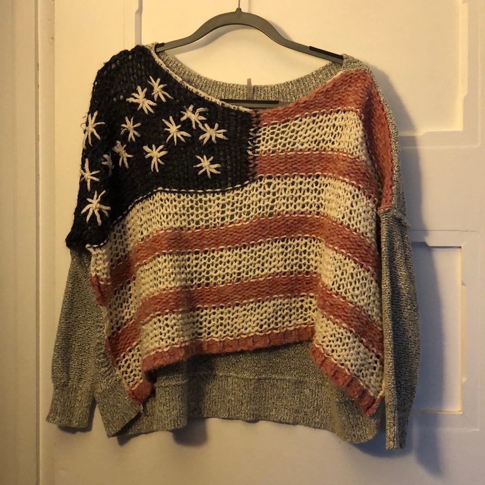 Free People American Flag Sweater.
